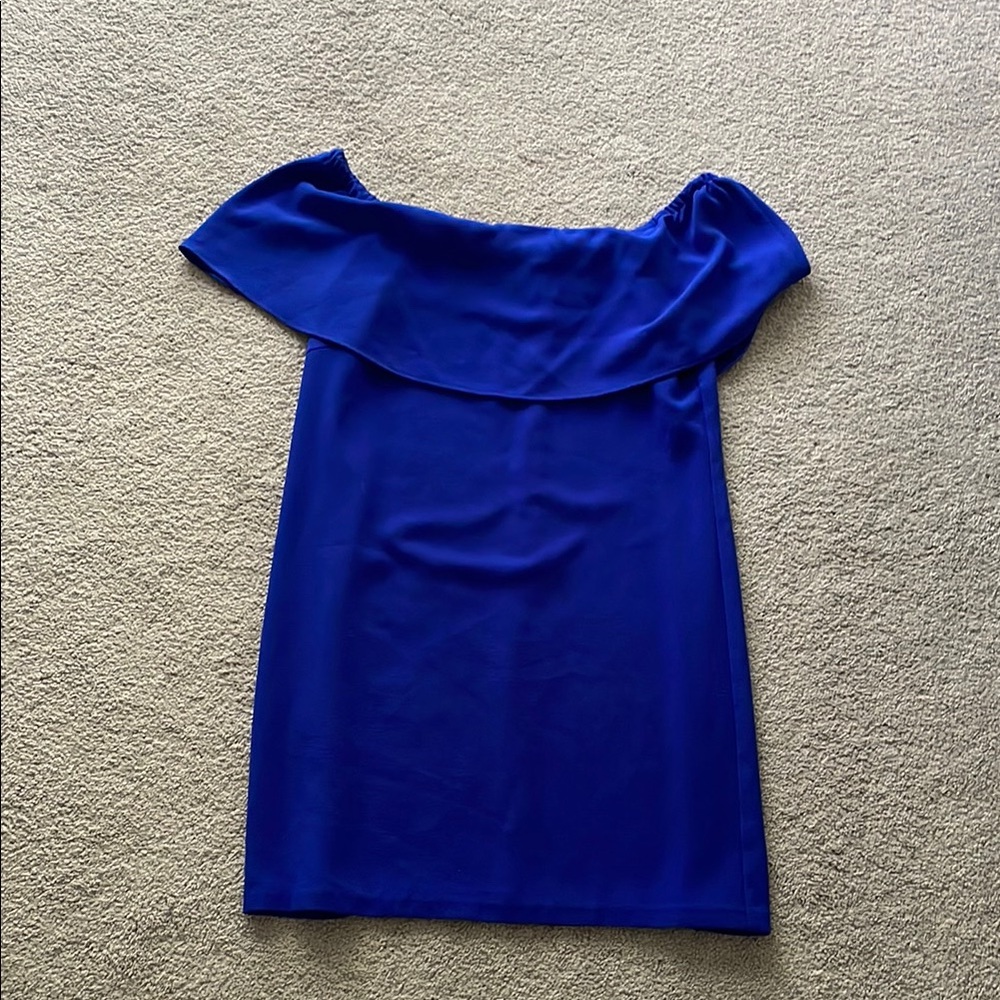 Elegant Blue Off-Shoulder Dress